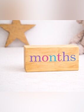 BB Blocks Wooden Baby Milestone Blocks Photo Prop Nursery Decor